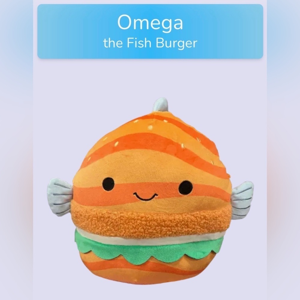Squishmallows Omega The Fish Burger Plush 🍔